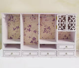 Craftuneed 1:12 scale Miniature White Wardrobe with Drawers Shelves Dollhouse Closet Storage Cabinet Furniture For Dolls