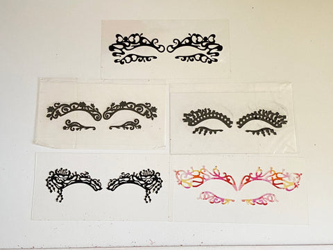 Bundle 5pcs Festival eye shadows Face tattoo sticker art No glue needed