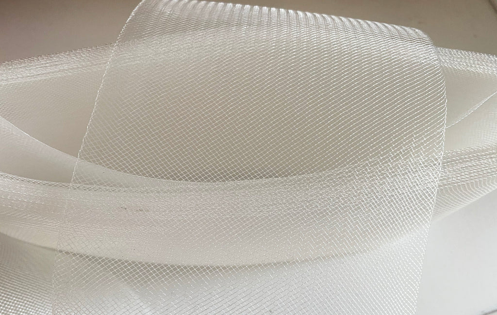 Bundle 13 Meters Ivory Horsehair Braid Trim – 13.5cm Wide Crinoline Netting for Dressmaking