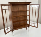 Craftuneed 1:6 Miniature Dark brown Display Cabinet Dollhouse Showcase Bookcase Wine Wood Cabinet Doll Furniture