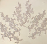 Craftuneed Bundle 6pcs grey lace applique sew on embroidered floral lace motif patch