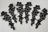 Craftuneed Bundle 6pcs black sew on lace applique embroidered floral lace motif patch