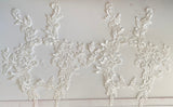 Craftuneed Bundle 4pcs ivory floral lace applique sew on embroidered lace motif patch