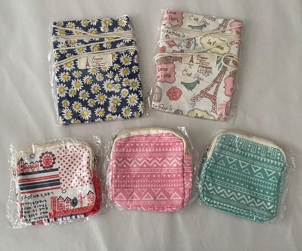 Craftuneed Job lot 5pcs small cosmetic makeup wash bag toiletry bag cotton travel bag