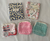 Craftuneed Job lot 5pcs small cosmetic makeup wash bag toiletry bag cotton travel bag