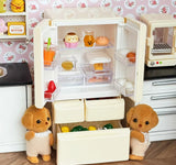 Craftuneed 1:12 Scale Miniature Double Door Refrigerator Freezer Drawers Mini Dollhouse Kitchen fridge prop