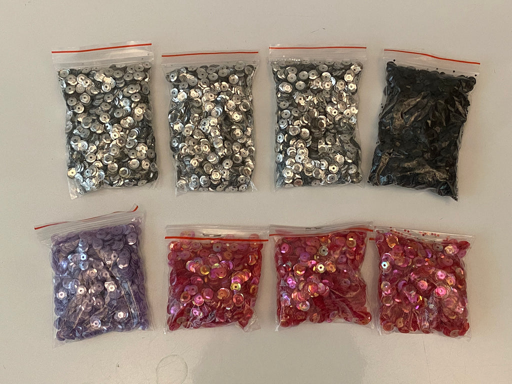 Craftuneed Bundle 8packs silver lilac rose pink Hologram Round Cupped Sequins 6mm approx 13600pcs