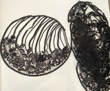 Craftuneed Bundle 4pcs Black floral cotton lace applique sew on collar floral lace motif patch