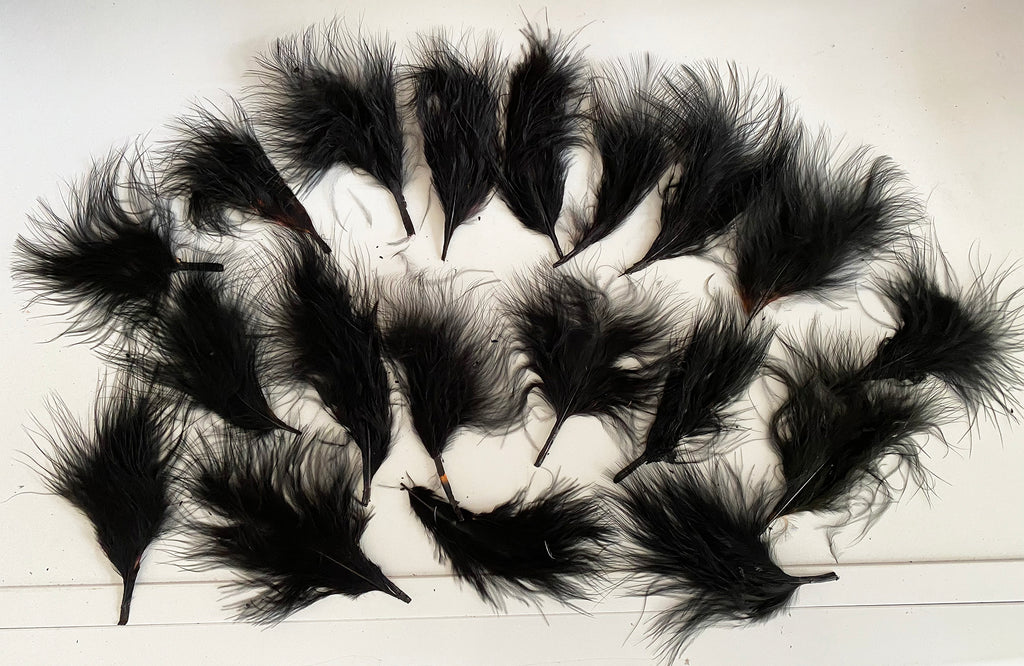 Craftuneed Bundle 19pcs Black Fluffy Craft Feathers Ideal for Millinery, Costume, Doll Making, DIY Projects