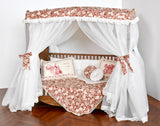 Craftuneed 1:6 miniature dollhouse Four Poster Bed Victorian Style Doll Wood Canopy Bed Furniture