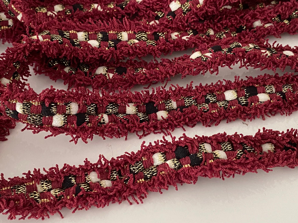 Craftuneed Bundle 5.5 Meters check cotton braid trim jacket & coat sewing edge trimming