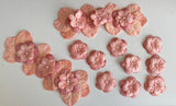 Bundle 11pcs Peach Pink Beaded Floral Motif sew on beads floral applique patch