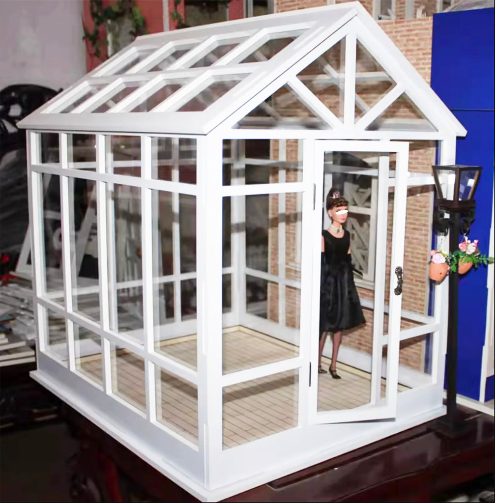 1:6 Scale Miniature Greenhouse Craft Kit – Dollhouse Conservatory PVC Panels Unassembled