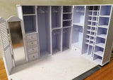1:6 Scale Miniature Wardrobe Closet with Full-Length Mirror | Flat Pack Dollhouse Furniture