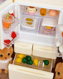 Craftuneed 1:12 Scale Miniature Double Door Refrigerator Freezer Drawers Mini Dollhouse Kitchen fridge prop