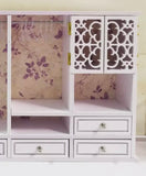 Craftuneed 1:12 scale Miniature White Wardrobe with Drawers Shelves Dollhouse Closet Storage Cabinet Furniture For Dolls