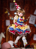 Craftuneed 1:6 Scale Circus Princess BJD Doll Dorina Clown Girl with Hand-Painted Face Makeup Colourful Costume Collectible