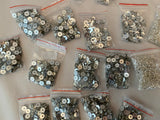 Craftuneed Job lot 16packs sew on flat base circle floral rhinestones silver tube beads