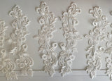 Bundle 6pcs ivory sew on lace applique embroidered floral tulle lace motif patch