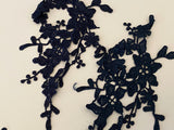 Craftuneed Bundle 12pcs navy sew on lace applique embroidered floral lace motif patch