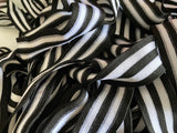 Craftuneed Bundle 24.8Meters Striped Cotton Trim Black & White Ribbon for Sewing, Craft DIY Projects in 3cm width