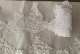 Craftuneed job lot 4pcs ivory and white floral lace trim sew on tulle bridal lace trimming