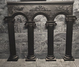 Craftuneed 1:12 Scale Dollhouse Arch Doorway Miniature European Style Gothic Gate Backdrop Diorama Prop for Dolls Display Available black