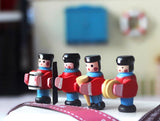 Craftuneed 1:12 Scale Miniature Wooden Toy Soldiers Set of 4 Hand-Painted Dollhouse Figurines Decor Handmade