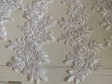 Bundle 6pcs white floral lace applique sew on embroidered tulle lace motif patch