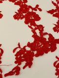 Bundle 6pcs red sew on lace applique motif floral embroidered lace motif patch