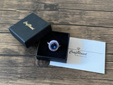 Craftuneed 925 silver plated navy blue zircon fine ring women jewellery gift