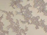 Craftuneed Bundle 6pcs grey lace applique sew on embroidered floral lace motif patch
