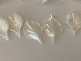 Bundle 70pcs ivory sew on acrylic leaves beads sewing leaf beads 4.5x2.8cm