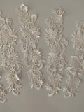 Craftuneed Bundle 5pcs ivory floral lace applique sew on embroidered lace motif patch