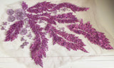 Craftuneed Bundle 2Pcs Luxury Lilac Purple Sequin Lace Applique Beaded Floral Embroidered Patch for Dressmaking, Bridal, Dancewear