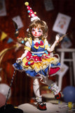 Craftuneed 1:6 Scale Circus Princess BJD Doll Dorina Clown Girl with Hand-Painted Face Makeup Colourful Costume Collectible