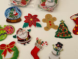 Craftuneed Bundle 30pieces iron on Christmas Santa Claus embroidery applique motif garment badge patches