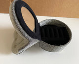 Craftuneed 1:6 Scale Doll Sofa Chair Silver Grey Glitter Heart Shaped Jewellery Box Organizer with Mirror