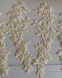 Craftuneed Bundle 6pcs champagne lace applique sew on embroidered floral lace motif patch