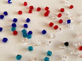 Craftuneed Bundle 1500pcs sew on crystal shape bicone beads 4mm royal blue red black lagoon blue pink green blue clear