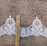 15.5 Yards Ivory Beaded Bridal Lace Trim Sequins Embroidered Lace Edge for Wedding DIY