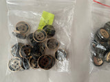 Job lot 62pcs pink dark grey gold circle sew on button plastic round button