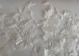 Craftuneed Bundle 10pcs ivory lace applique sew on embroidered floral tulle lace motif patch