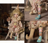 Craftuneed 1:6 Scale Circus Lolita BJD Clown Doll with Hand-Painted Face Makeup And Costume Handmade Ball Jointed Doll Collectible