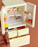 Craftuneed 1:12 Scale Miniature Double Door Refrigerator Freezer Drawers Mini Dollhouse Kitchen fridge prop