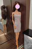 Craftuneed 1:6 miniature doll rhinestone mini dress dollhouse luxury sexy party dress Handmade