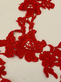 Bundle 6pcs red sew on lace applique motif floral embroidered lace motif patch