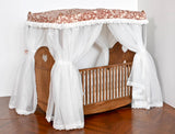 Craftuneed 1:6 miniature dollhouse Four Poster Bed Victorian Style Doll Wood Canopy Bed Furniture