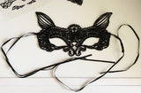 Bundle 4 Pcs Black Lace Masquerade Eye Mask & Sticker Set - Gothic, Cat Ears, Butterfly For Halloween, Party, Cosplay, Costume Accessories