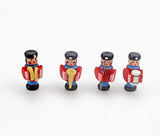 Craftuneed 1:12 Scale Miniature Wooden Toy Soldiers Set of 4 Hand-Painted Dollhouse Figurines Decor Handmade